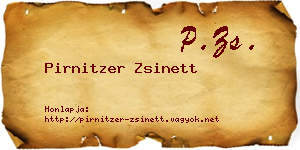 Pirnitzer Zsinett névjegykártya